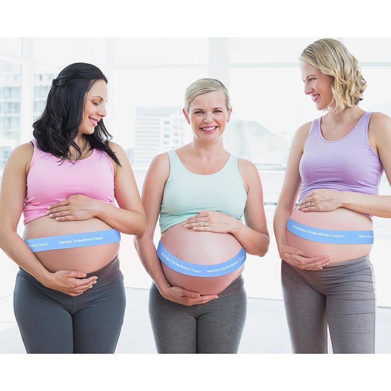 Sratte 2 Rolls 2 Inch x 150 Feet Baby Shower Measuring Tape Tummy Measure Belly Game Paper Belly Measuring Tape for Baby Shower Party Decorations Supplies (Pink,Blue) - Image 5